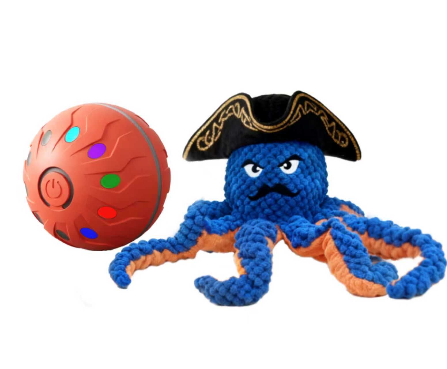 Kitty Curls® Interactive Dog Toys for Small and Large Dogs Octopus, Automatic Moving Dog Ball Toys, Squeaky Tug of War Dog Toy to Keep Them Busy (Blue)